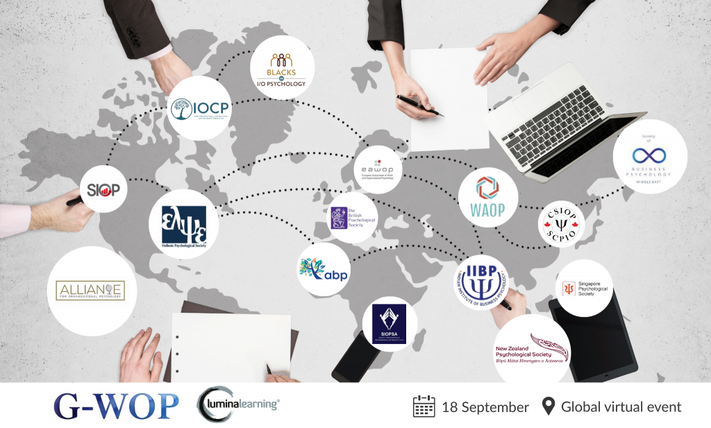 G-WOP conference logos of leading professional societies in work and organisational psychology
